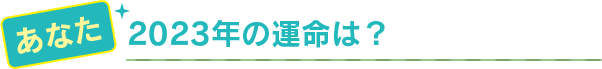 あなた 2023年の運命は？
